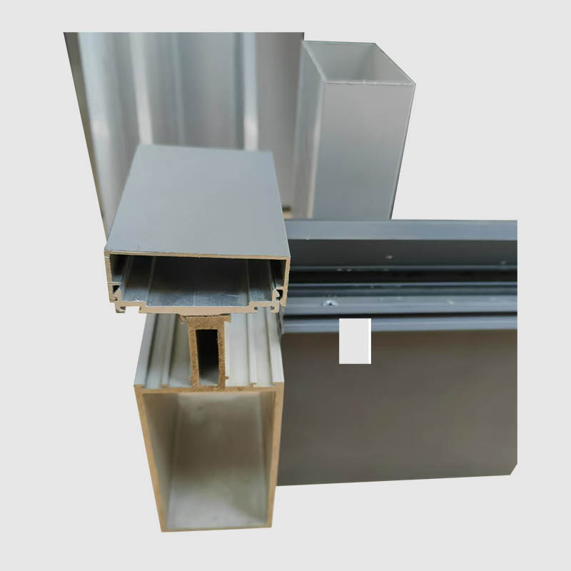 Hiasan gusset terdedah bingkai tirai dinding profil aluminium